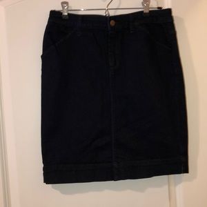 Dark washed jean pencil skirt